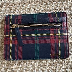Lodis Tartan Plaid Genuine Leather Credit Card Case NWOT